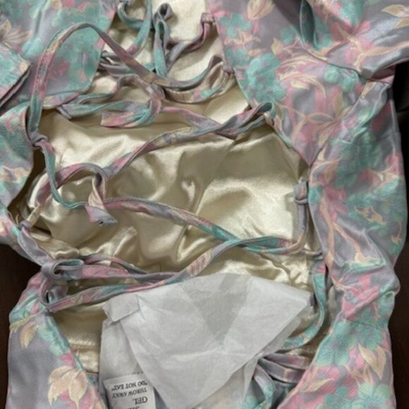 NWT Lulus Royal To Be Lavender Floral Jacquard Ruffled Skater Dress - Picture 6 of 8